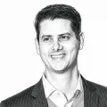 Stipple portrait of Andrew Draughon