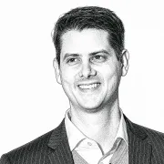 Stipple portrait of Andrew Draughon
