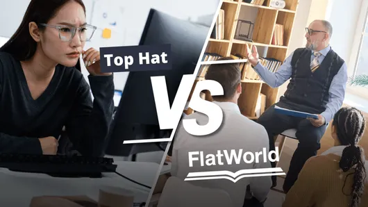 Top Hat vs FlatWorld 2026 comparison of platform cost, textbooks, and AI study tools.