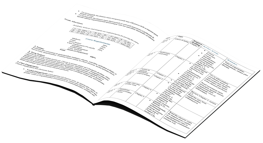 Mockup graphic of sample syllabus