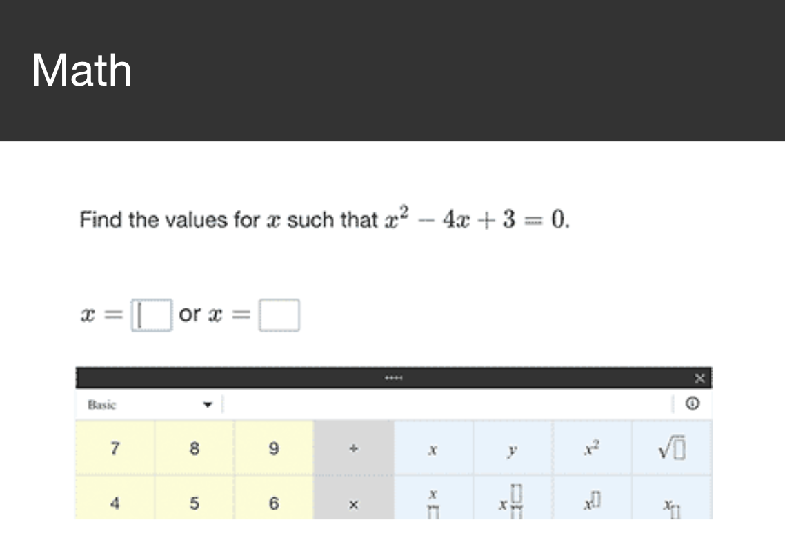 Math List Question Type